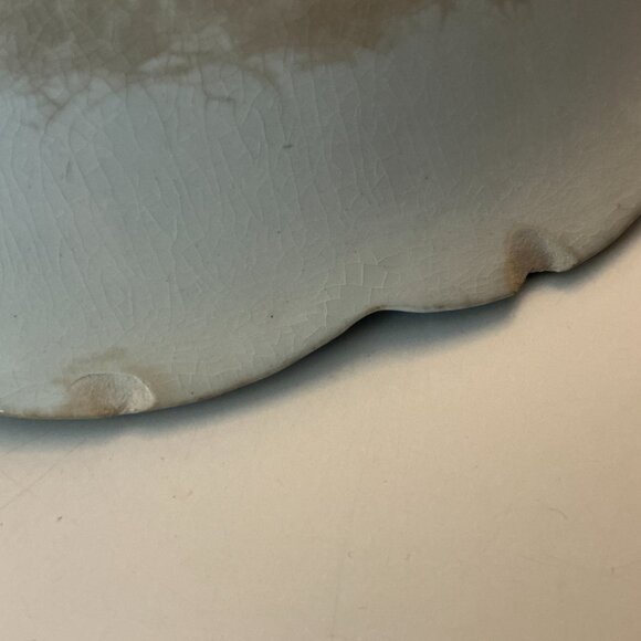 Blue Onion 10" Serving Bowl stamped Holland Johnson Bros England few edge chips - Picture 4 of 5